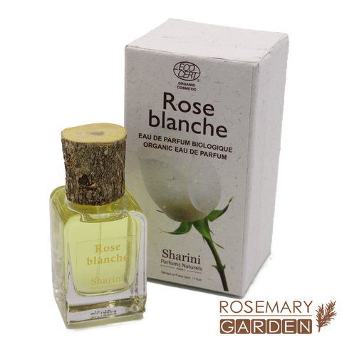 Organic handmade France Natural Perfume , White Rose, Ecocert certified Rosemary Garden