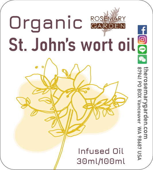 Organic handmade St. John's wort Infused Oil 30ml,Rosemary Garden