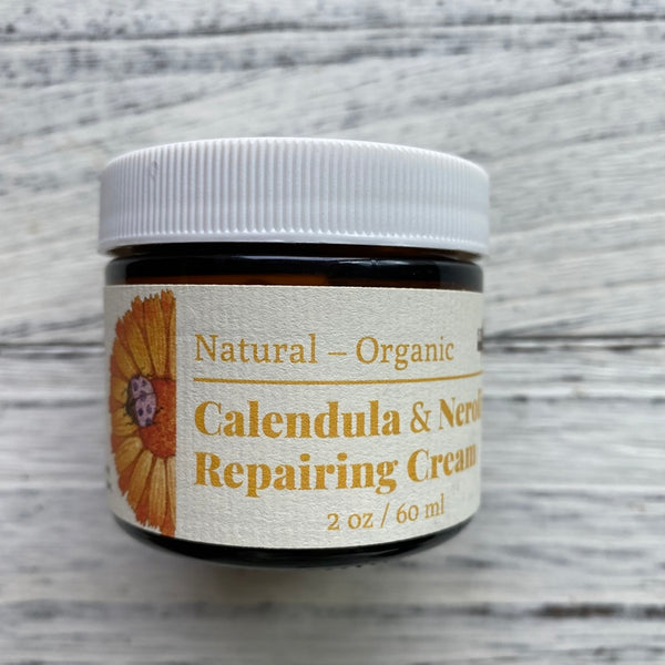 Organic Calendula and Neroli repairing lotion, Moisturizing Cream, 2oz 有機金盞花橙花修護日晚霜,
