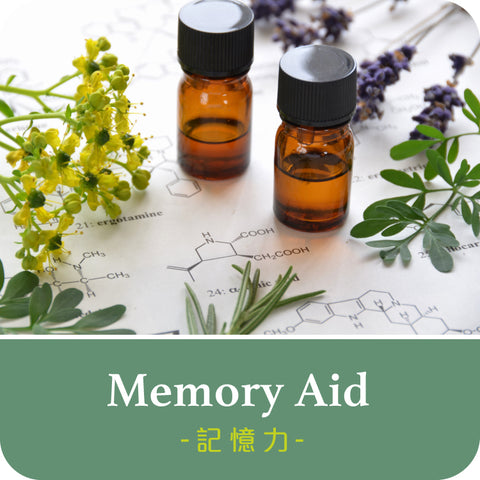 Memory aid massage oil , Rosemary Winter savory, Ginger root, Petitgrain