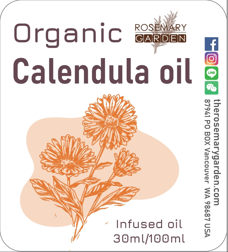 Organic Calendula Infused Oil Rosemary Garden